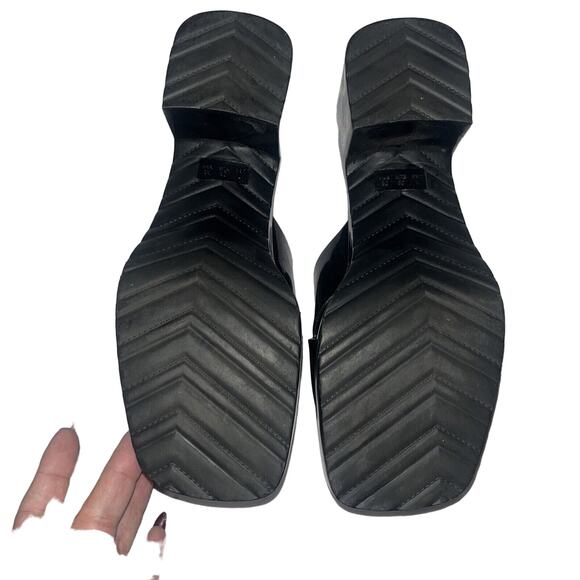 Vintage Forever 21 Sz 7 Black Jelly Chunky Slides 90s Y2K - Picture 6 of 6